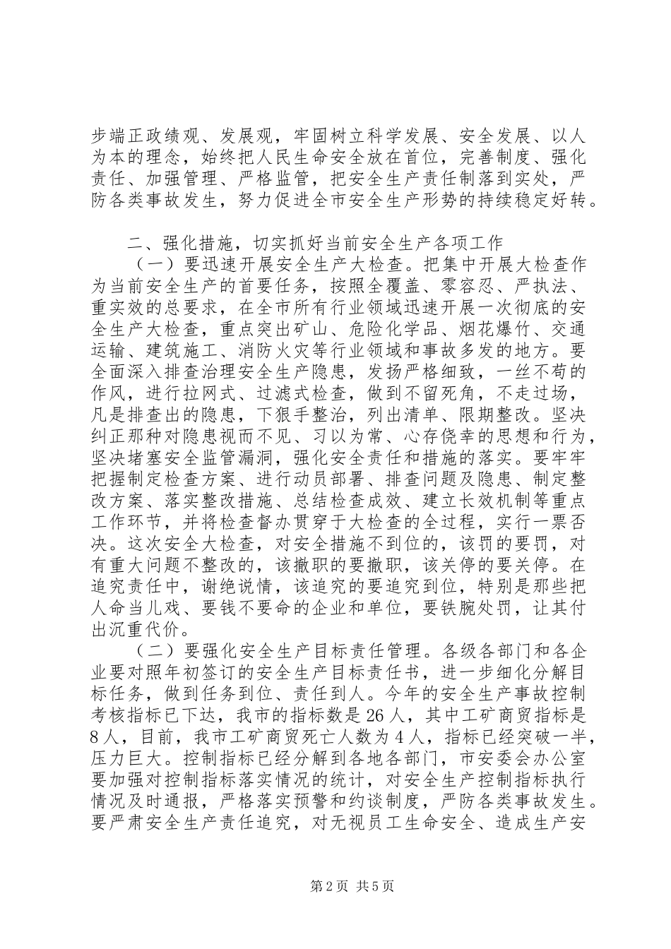 在全市安全生产工作会议上的讲话_第2页