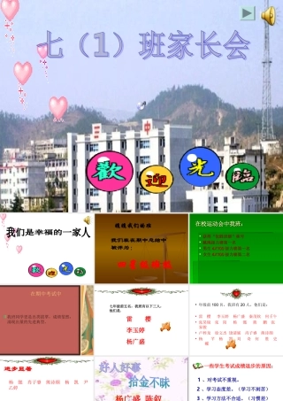 七（1）班家长会PPT课件