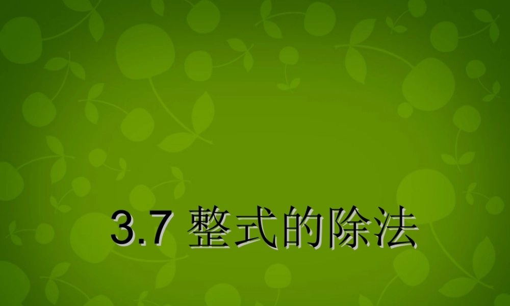 七年级数学下册 3.7 整式的除法课件4 (新版)浙教版 课件
