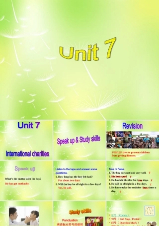 八年级英语下册 Unit 7 International Charities Speak up  Study skills课件 (新版)牛津版 课件