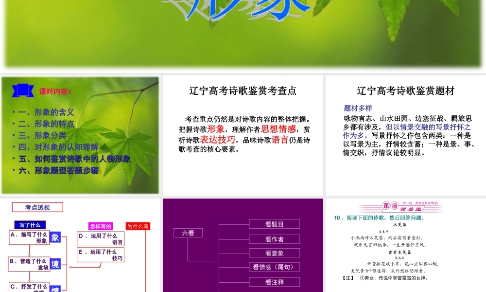 2014届高三诗歌鉴赏专题(形象)》