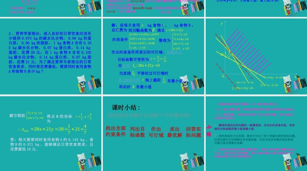 数学 第三章 不等式 3.5.2 简单的线性规划课件3 新人教B版必修5 课件