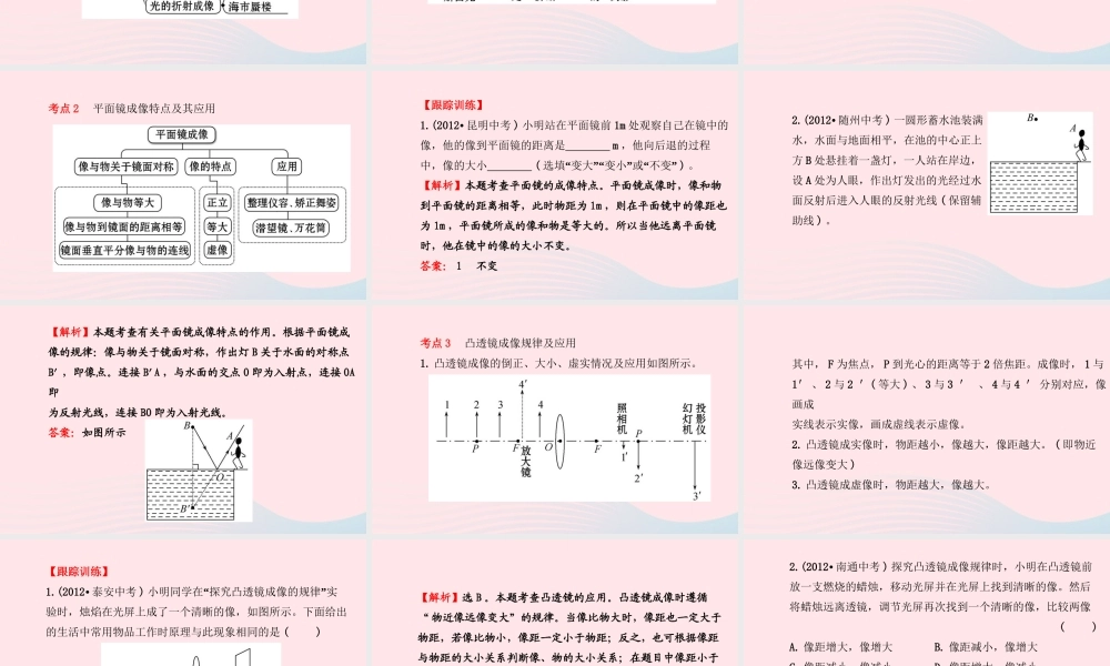 八年级物理全册 第四章 多彩的光阶段专题复习课件 (新版)沪科版 课件