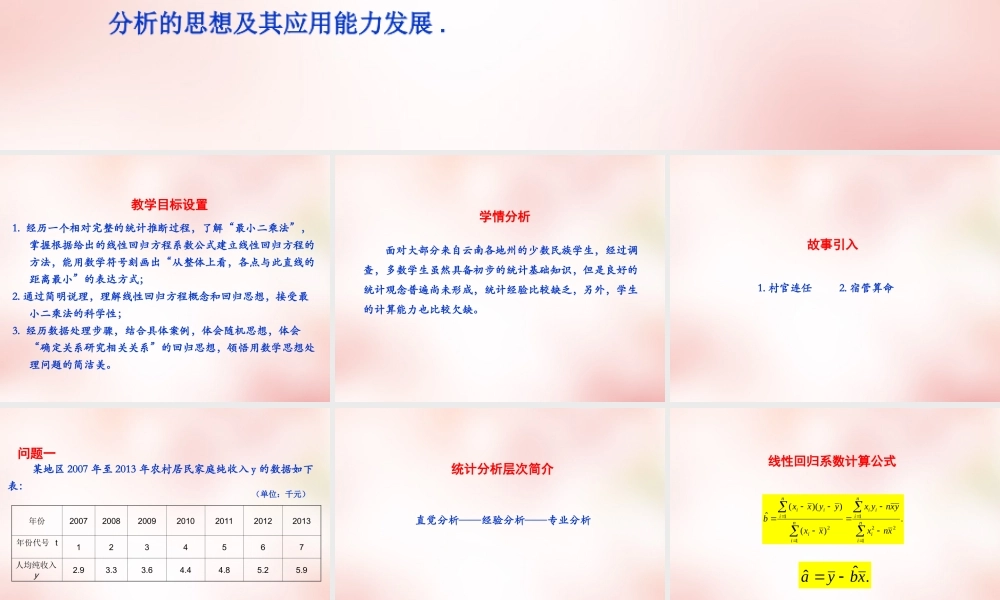 数学 2.3.2两个变量的线性相关(1)课件 新人教A版必修3 课件