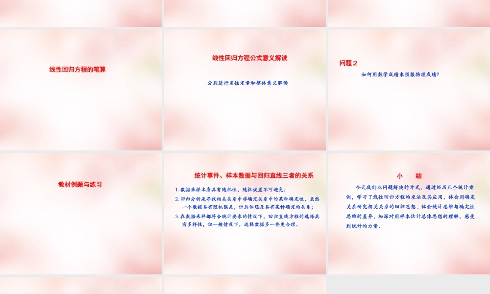 数学 2.3.2两个变量的线性相关(1)课件 新人教A版必修3 课件