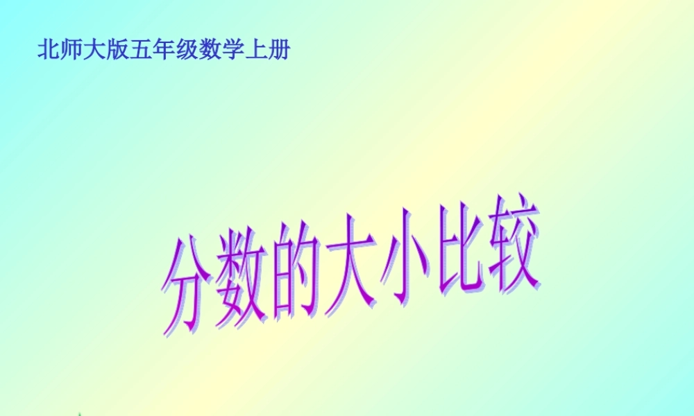 北师大版数学五年级上册《分数的大小比较》PPT课件 (2)