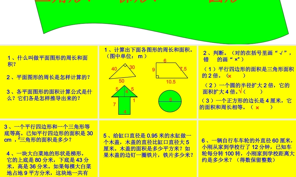 平面图形的周长和面积MicrosoftPowerPoint演示文稿(2)
