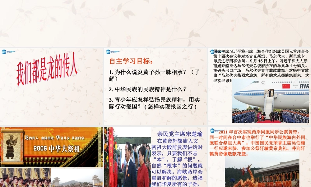 八年级政治上册 第2课 第我们都是龙的传人课件 鲁教版 课件
