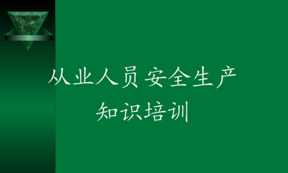 企业从业人员安全培训