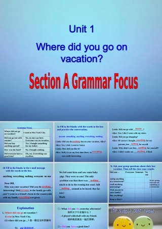 八年级英语上册 Unit 1 Where did you go on vacation Section A 3课件 (新版)人教新目标版 课件