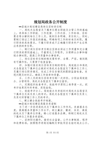 规划局政务公开制度