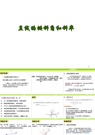 数学人教版必修2A 直线的倾斜角和斜率ppt 课件