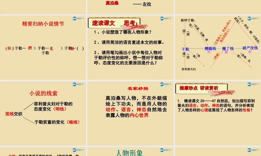 八年级语文下册 我的叔叔于勒课件 鲁教版 课件