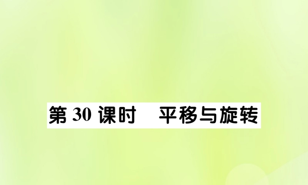 中考数学总复习 第一部分 考点梳理 第五章 图形的变换 第30课时 平移与旋转课件