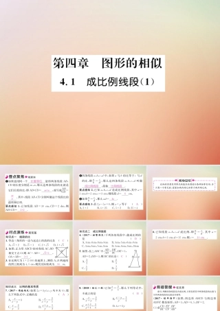 九年级数学上册 第4章 图形的相似 41 成比例线段(1)作业课件 (新版)北师大版 课件
