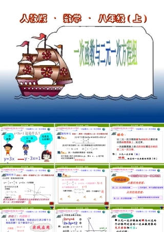 八年级数学上：14.3用函数观点看方程(组)与不等式之一次函数与二元一次方程组课件(人教新课标) 课件