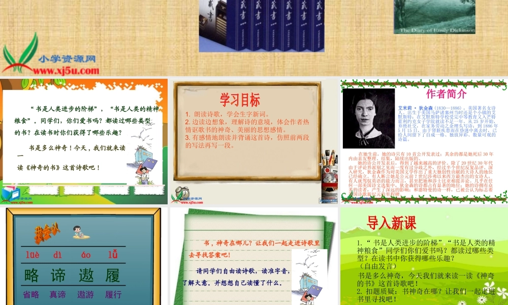 北师大版五年级语文下册《神奇的书3》PPT课件