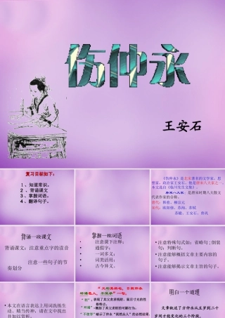 中学七年级语文下册 5 伤仲永课件 新人教版 课件