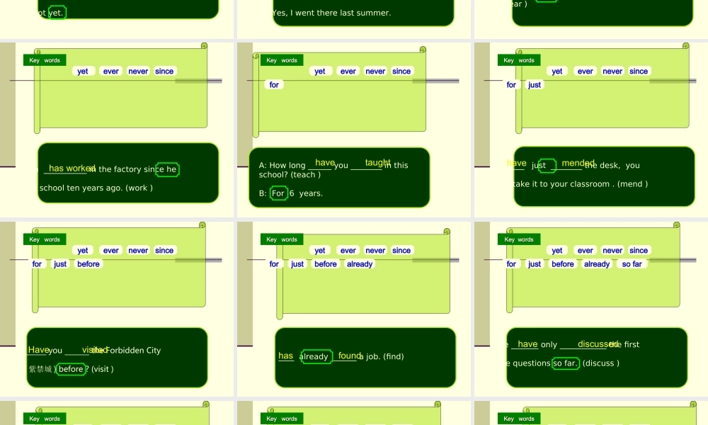 初中英语语法复习——现在完成时课件