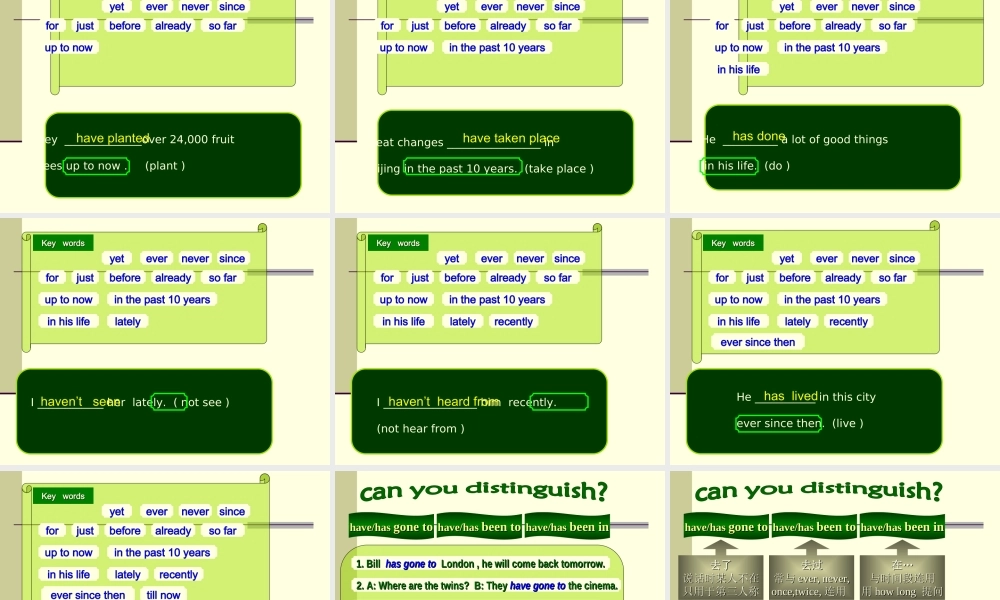 初中英语语法复习——现在完成时课件