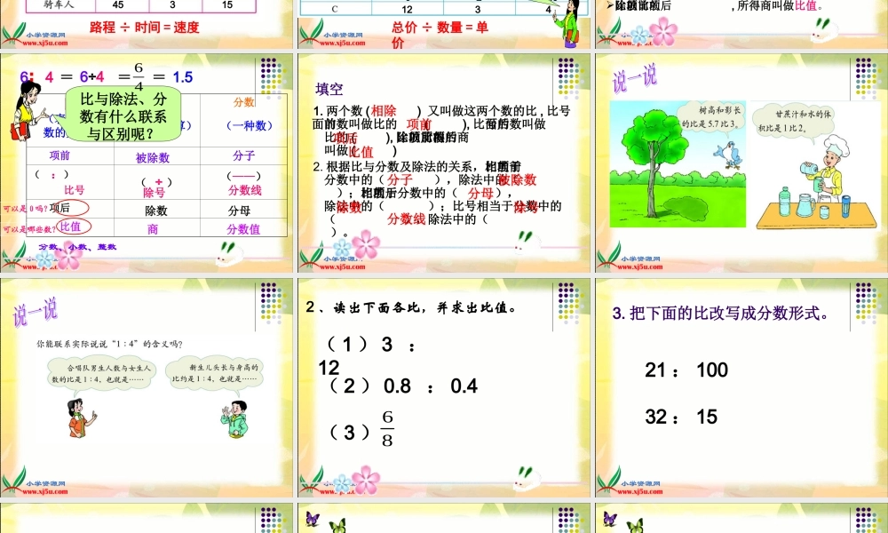 北师大版数学六年级上册《生活中的比》