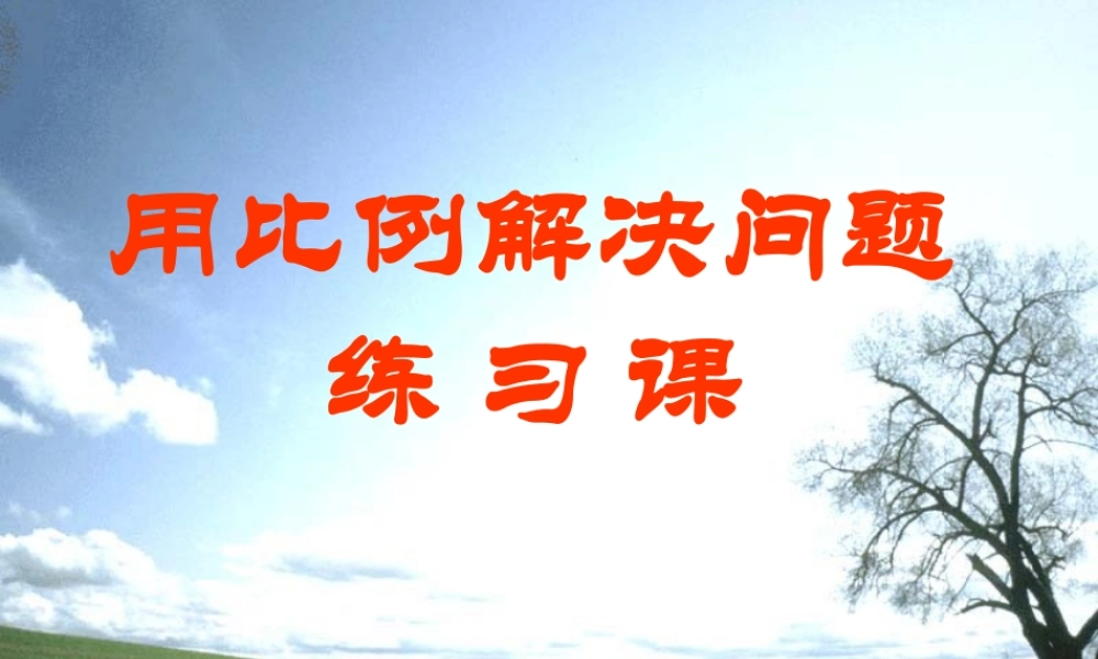 用比例解决问题练习课