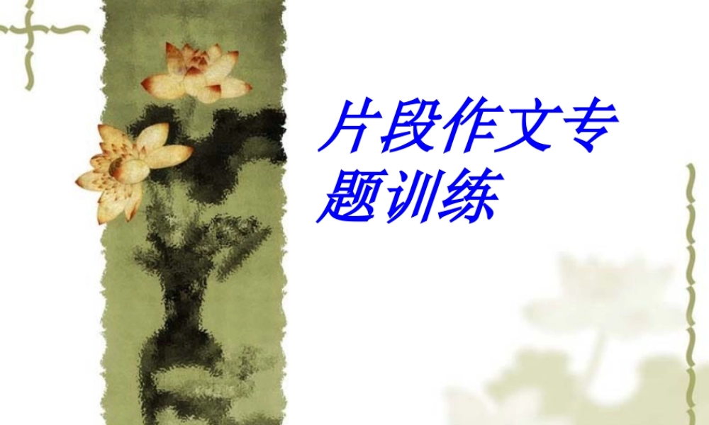 片段作文专题训练