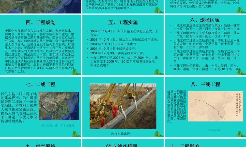 八年级地理下册 第十章 活动课 区际联系对经济发展的影响 西气东输工程课件 (新版)商务星球版 课件