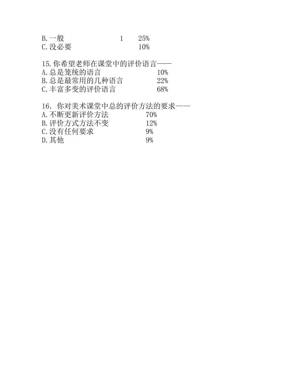 小学美术教学评价调查问卷_第3页