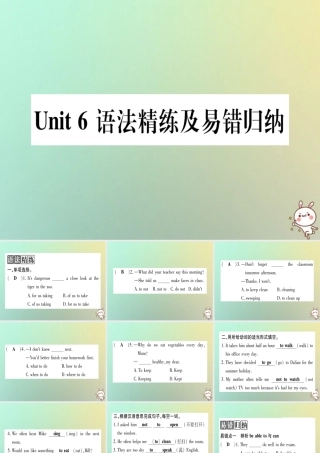 八年级英语上册 Unit 6 Go with Transportation语法精练及易错归纳课件 (新版)冀教版 课件