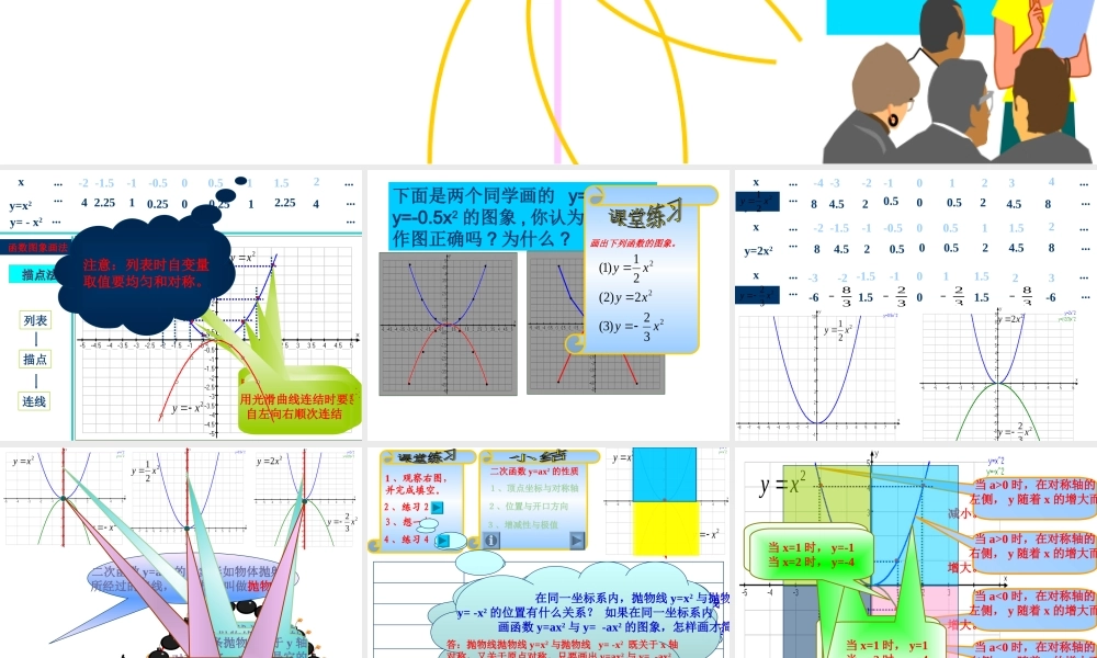 九年级数学 二次函数y=ax2的图像及性质 课件