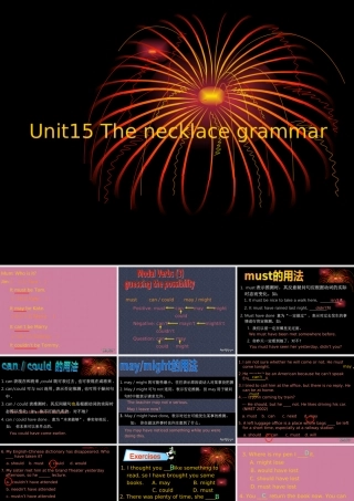 人教版高一英语Unit15 The necklace grammar 课件