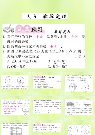九年级数学下册 第2章 圆 23 垂径定理习题课件 (新版)湘教版 课件