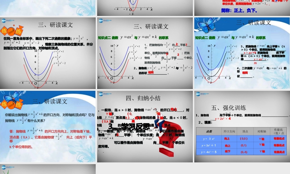 九年级数学上册 2213 二次函数y＝a(x－h)2＋k的图像和性质课件2 (新版)新人教版 课件