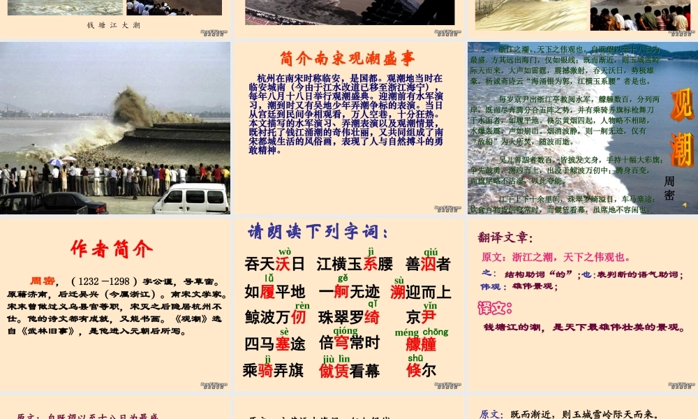 八年级语文观潮教学课件 人教版 课件