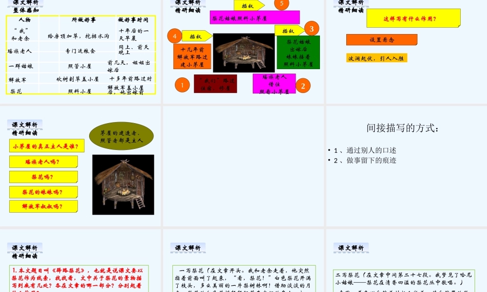 (部编)初中语文人教2011课标版七年级下册《驿路梨花》课件-(4)