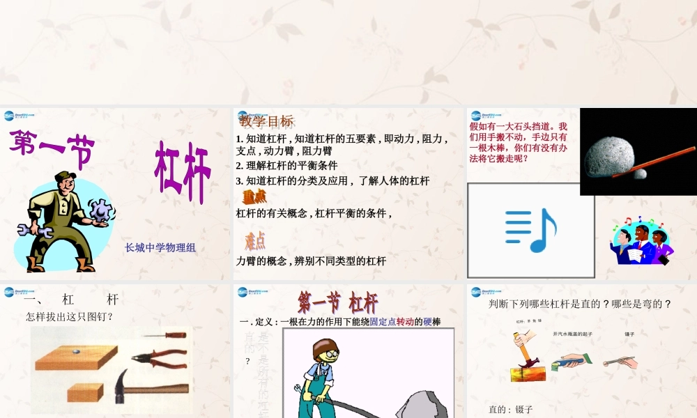 九年级物理上册 111 杠杆课件1 苏科版 课件