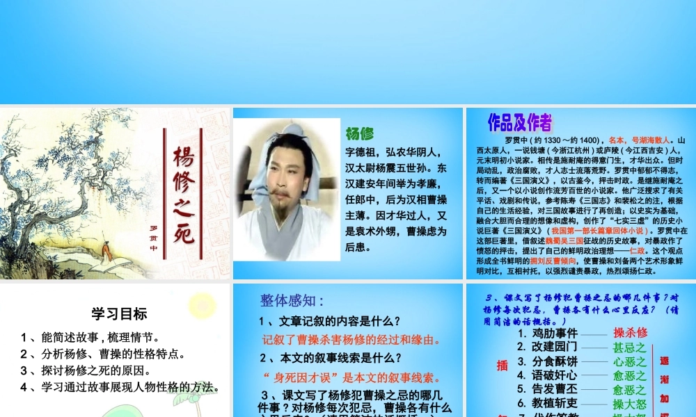 九年级语文上册 第五单元 18(杨修之死)课件 新人教版 课件