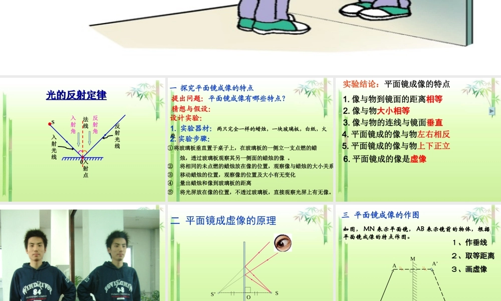 平面镜成像的特点