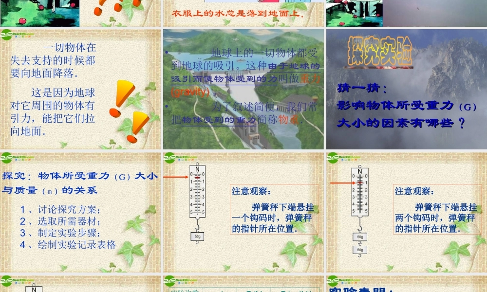 八年级物理下册 第八章重力课件 苏科版 课件