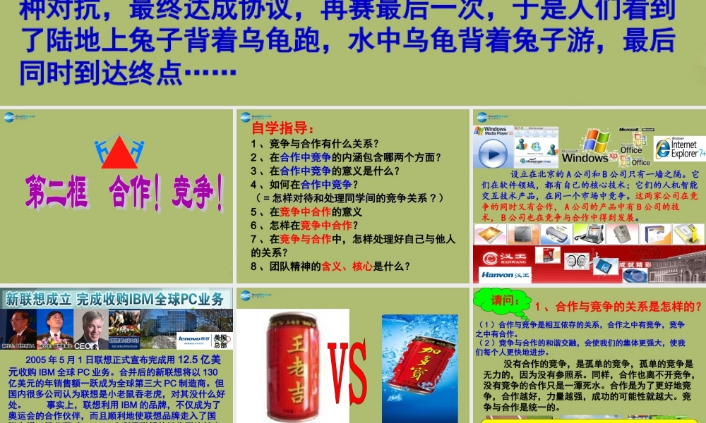 八年级政治上册 第八课 第二框 合作！竞争！课件 新人教版 课件