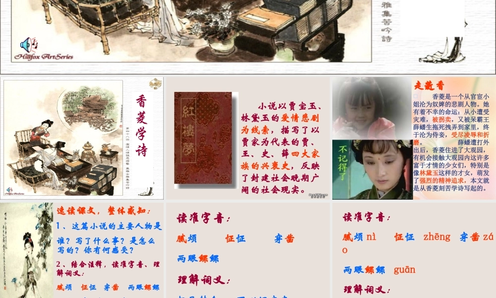 九年级语文香菱学诗课件 人教版 课件