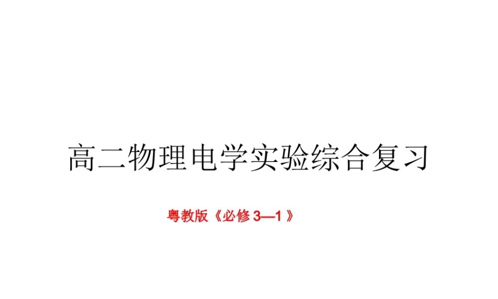 高二物理电学实验综合复习（24张）