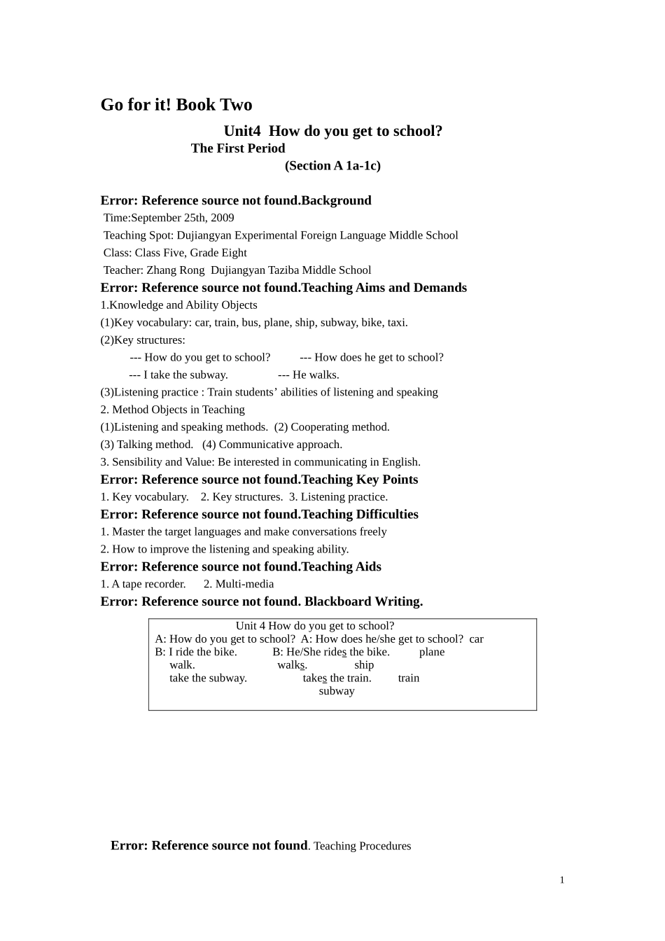 Unit4--How-do-you-get-to-school教案_第1页