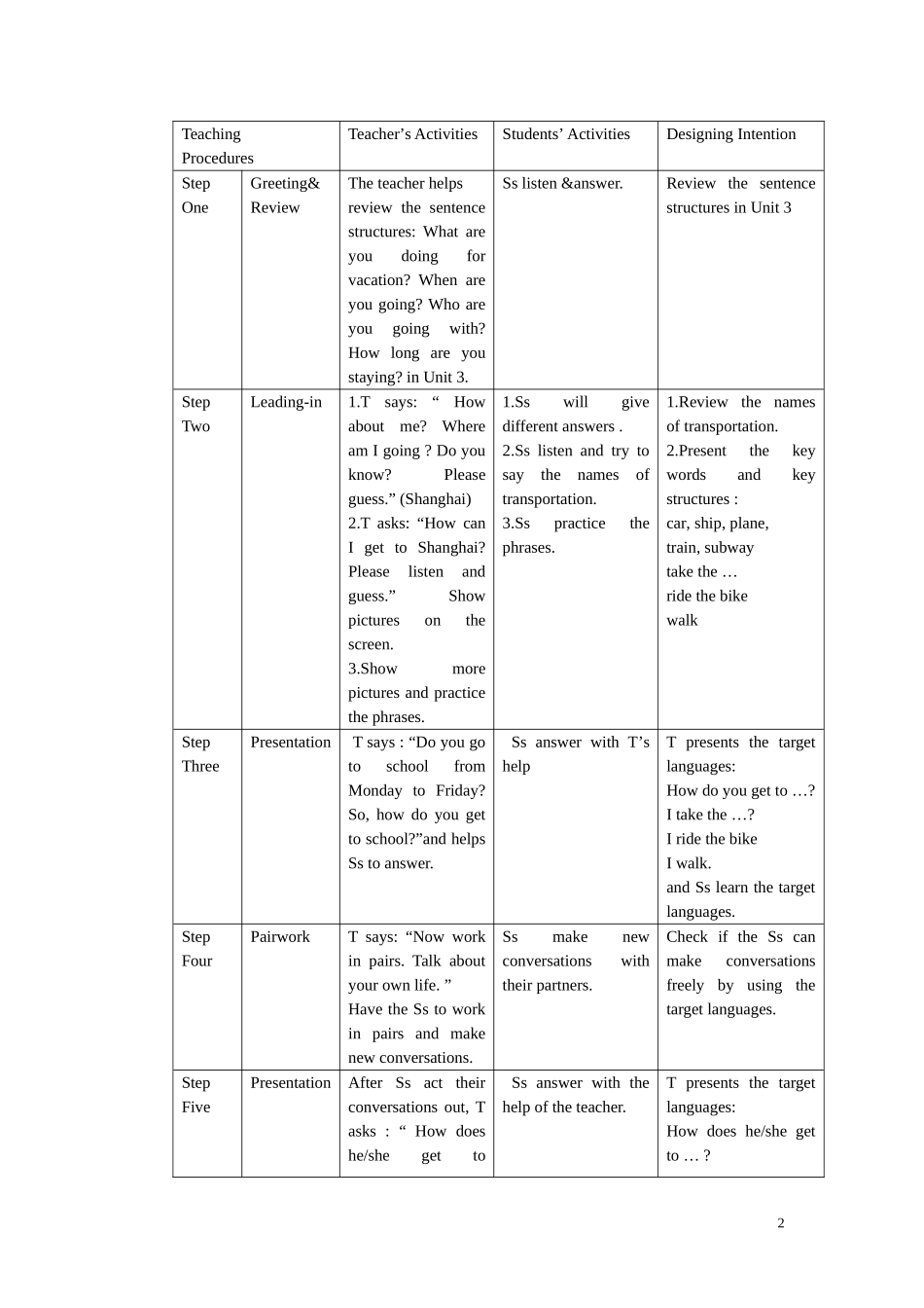 Unit4--How-do-you-get-to-school教案_第2页