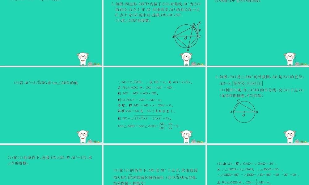 中考数学复习 专题 圆的证明解答题巩固练习课件