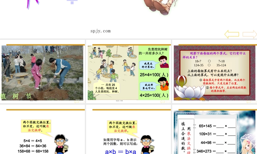 人教版四年级数学下册《乘法运算定律》PPT课件