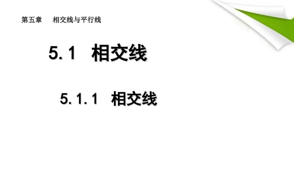 七年级数学下册 5.1.1 相交线同步授课课件 人教新课标版 课件