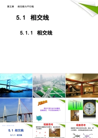 七年级数学下册 5.1.1 相交线同步授课课件 人教新课标版 课件