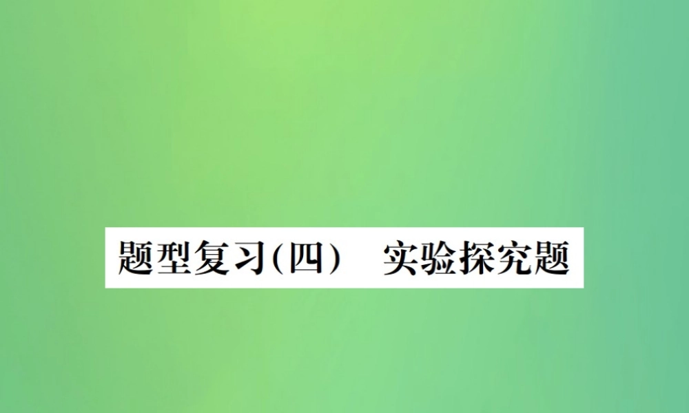 中考化学总复习 中考6大题型轻松搞定 题型复习(四)实验探究题之五 其他探究课件
